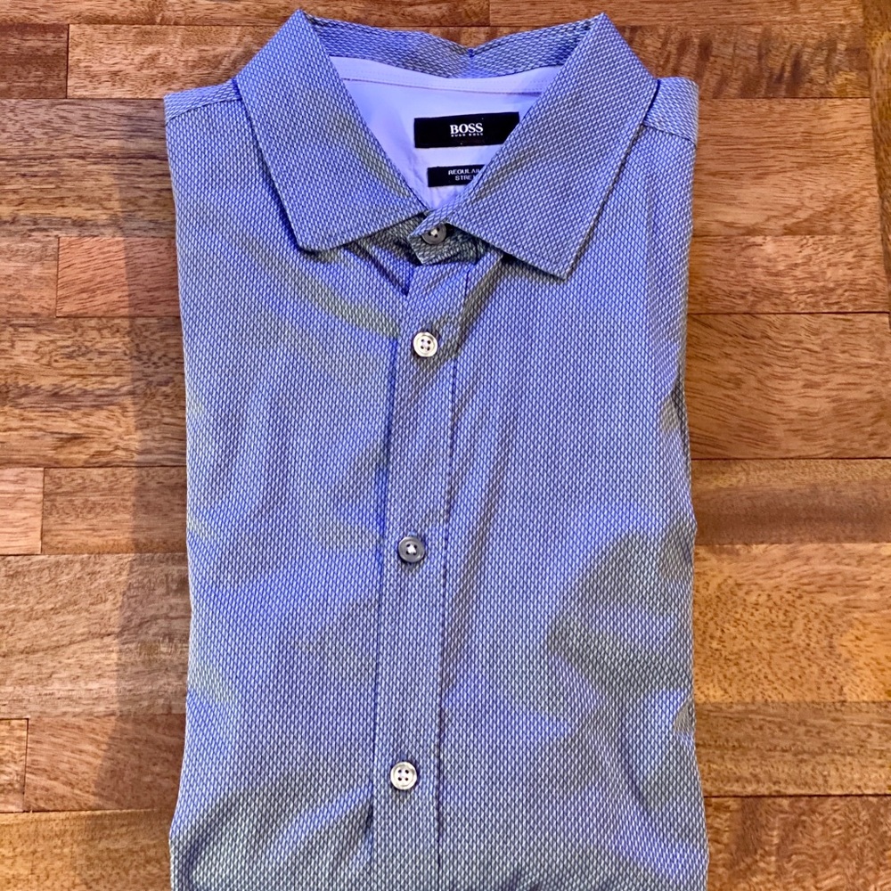 Hugo Boss Regular Fit Stretch Button Down Shirt